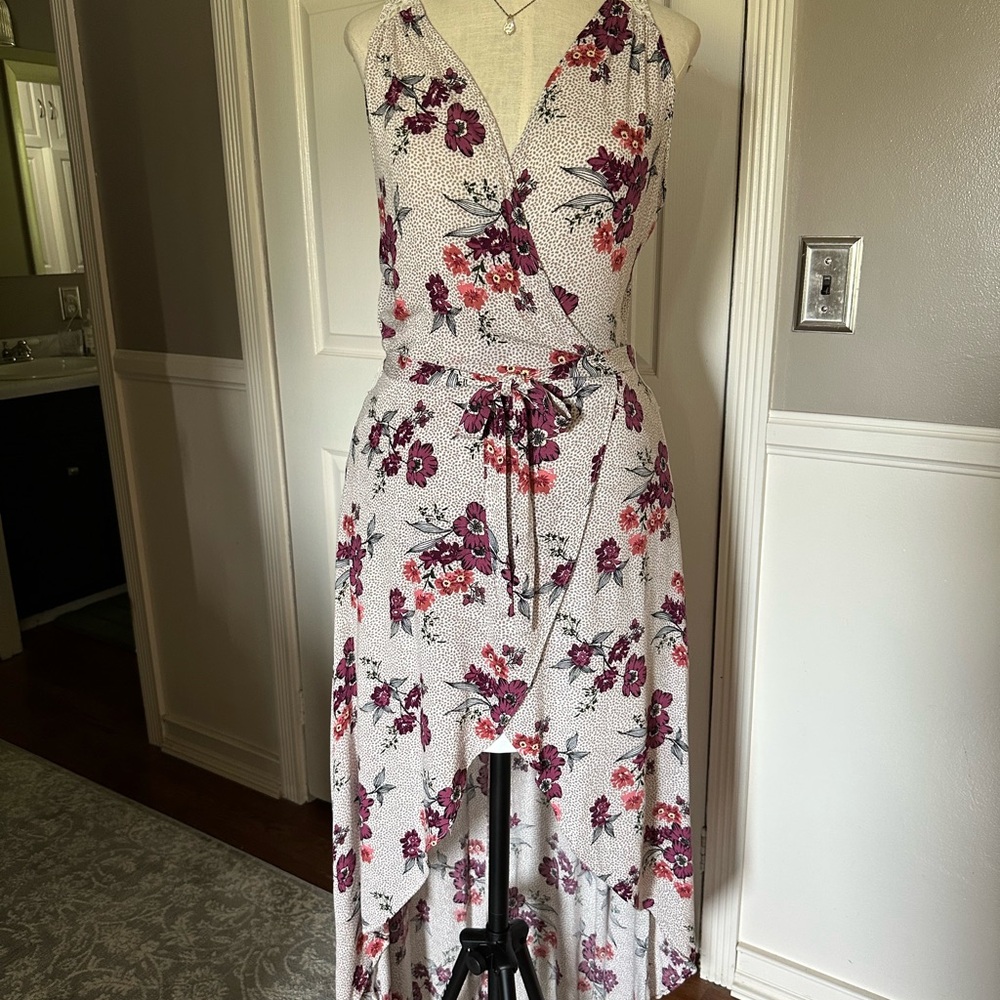 My Michelle Cream High-Low Asymmetrical Sundress